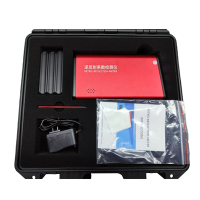 Κίτρινο γκρίζο ρετροαντανακλαστικό μετρητή με παροχή ισχύος 6V συνεχούς ρεύματος 4 μπαταρίες AA και 999 δεδομένα δοκιμής